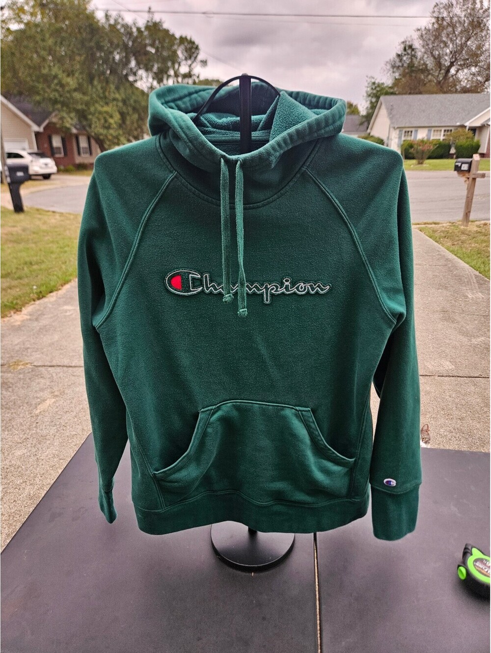 Women's Champion Dark Green Hoodie Size Large Very Nice